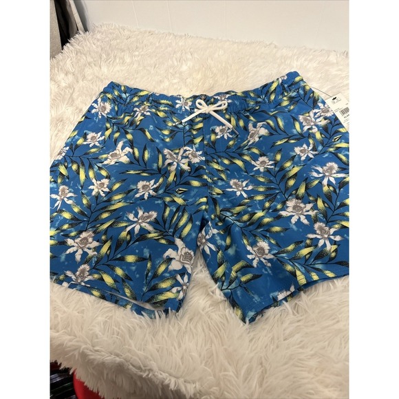 Men's Volcom Size X-large Swim trunks. NWT. Blue tropical floral theme. Hawaiian - Picture 1 of 16